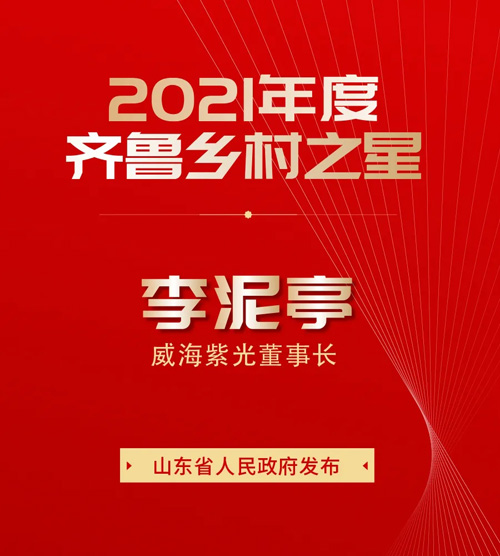 威海紫光李泥亭荣获2021年度齐鲁乡村之星