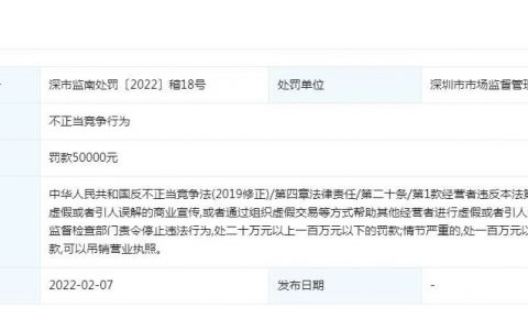 美思康宸虚假宣传被罚5万元