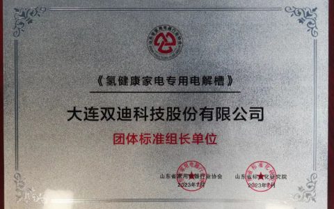 捷报频传！双迪公司喜获一项氢健康相关团体标准组长单位荣誉