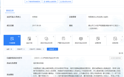 华诺美品汇（佛山）商贸有限公司因涉嫌传销被罚款180万元