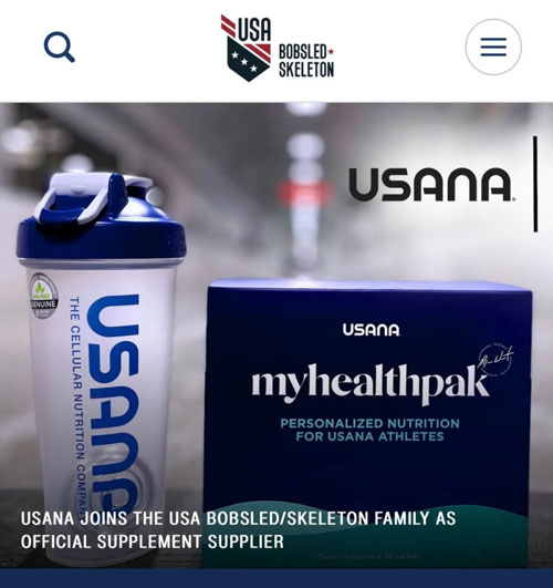 USANA成为美国雪车和钢架雪车协会供应商