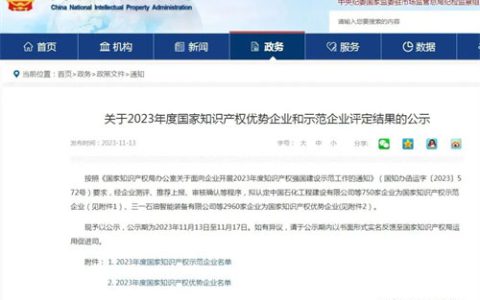安惠获评2023年度国家知识产权优势企业