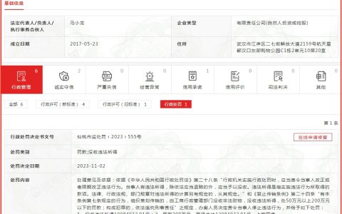 湖北九鼎自然健康管理有限公司因涉嫌传销被罚没1298万元