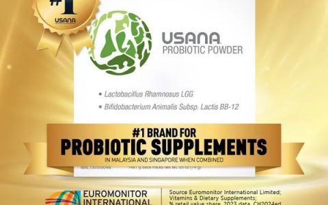 USANA获评马来西亚联合新加坡市场益生菌补充剂第一品牌