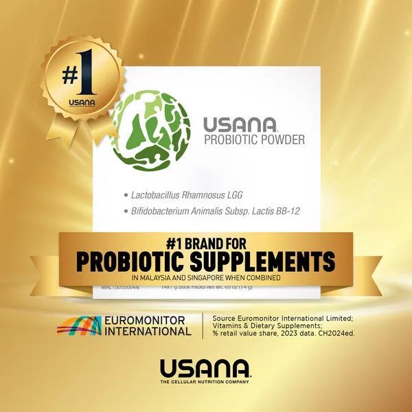 USANA获评马来西亚联合新加坡市场益生菌补充剂第一品牌