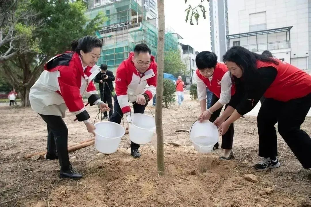 完美公司举办“‘岐’迎春光好时节 ‘完美’植绿党旗扬”绿化植树活动