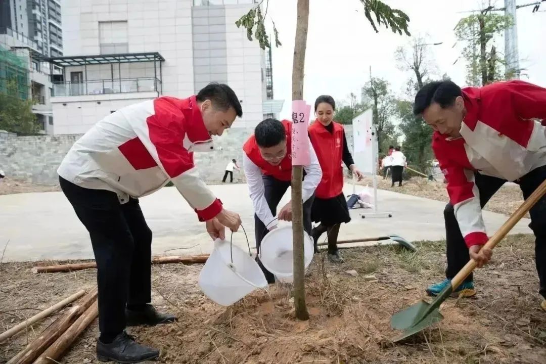 完美公司举办“‘岐’迎春光好时节 ‘完美’植绿党旗扬”绿化植树活动