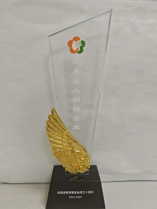 炎帝获桃源县教育基金会最具爱心捐赠企业奖