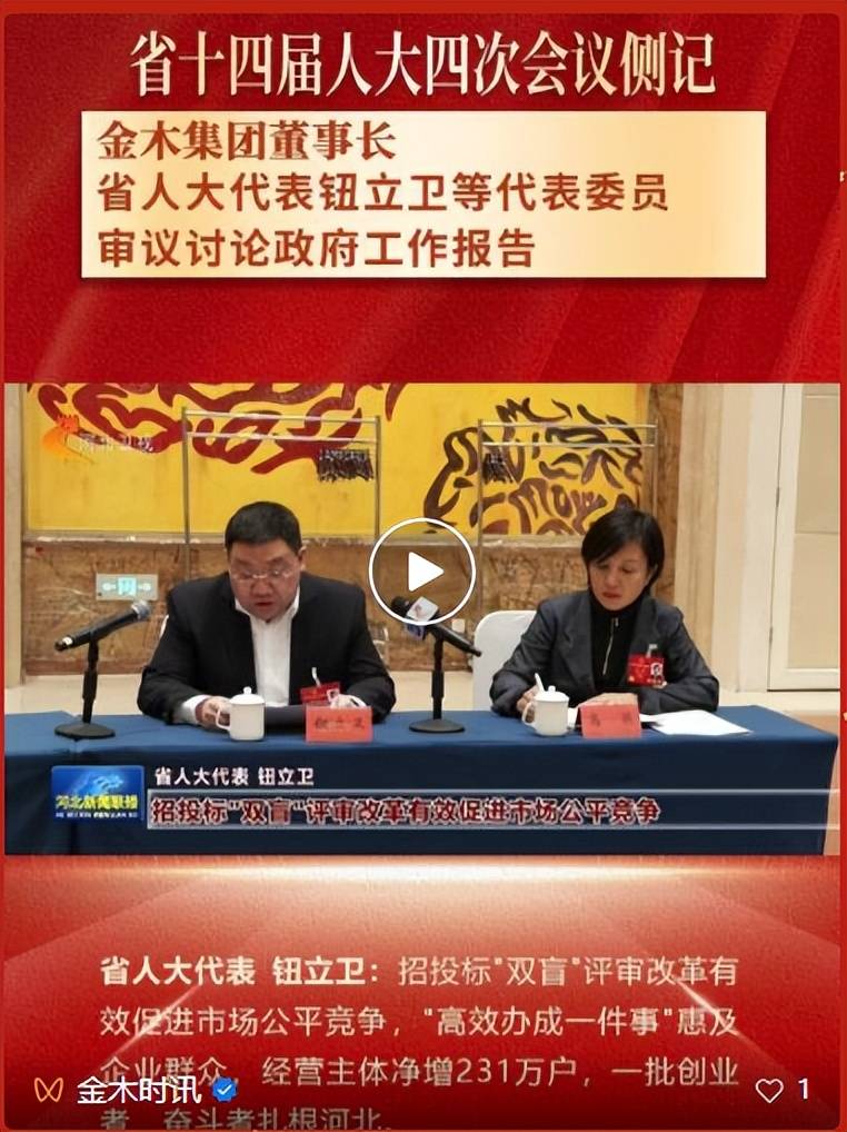 金木集团董事长钮立卫出席省十四届人大四次会议
