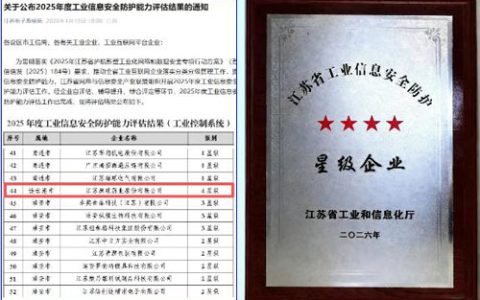 康缘获评工业信息安全防护能力四星级企业