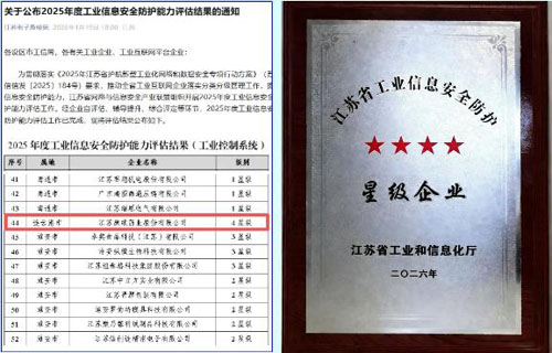 康缘获评工业信息安全防护能力四星级企业